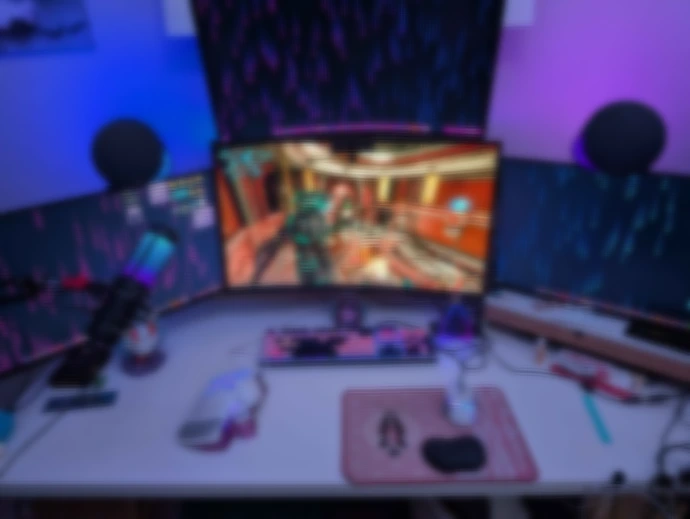 Completed Workstation Setup with Govee and Logitech Lights